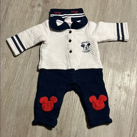 Mickey Mouse Kids One Piece - White and Navy - Picture 1 of 2
